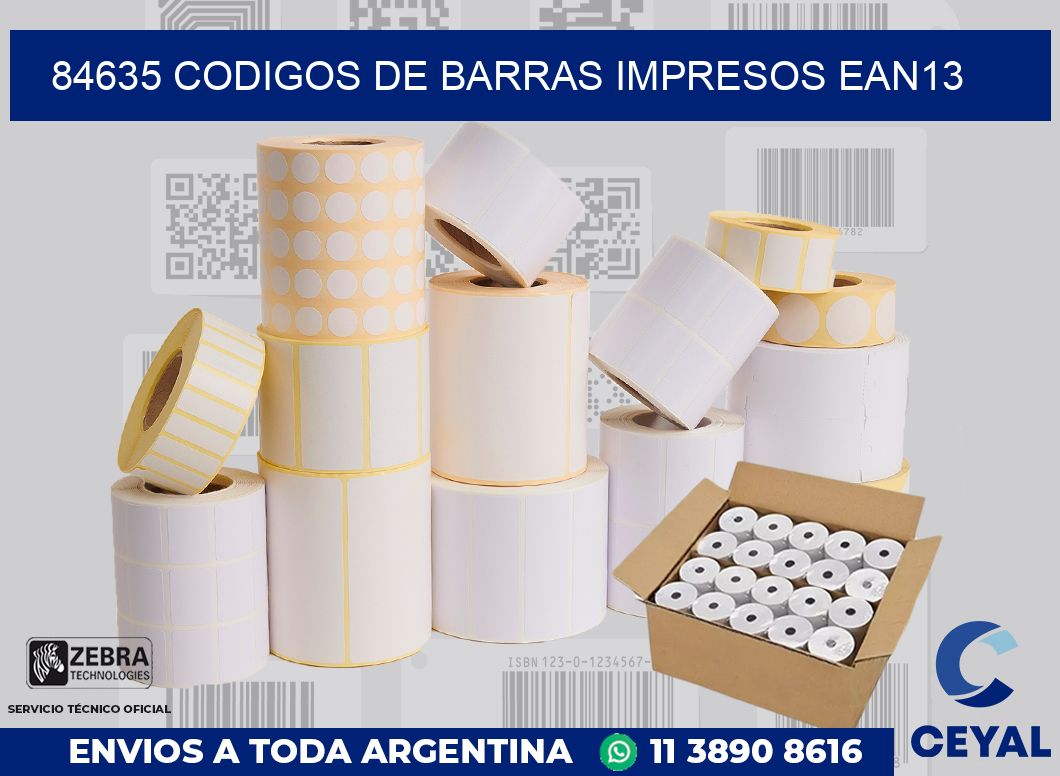 84635 codigos de barras impresos ean13