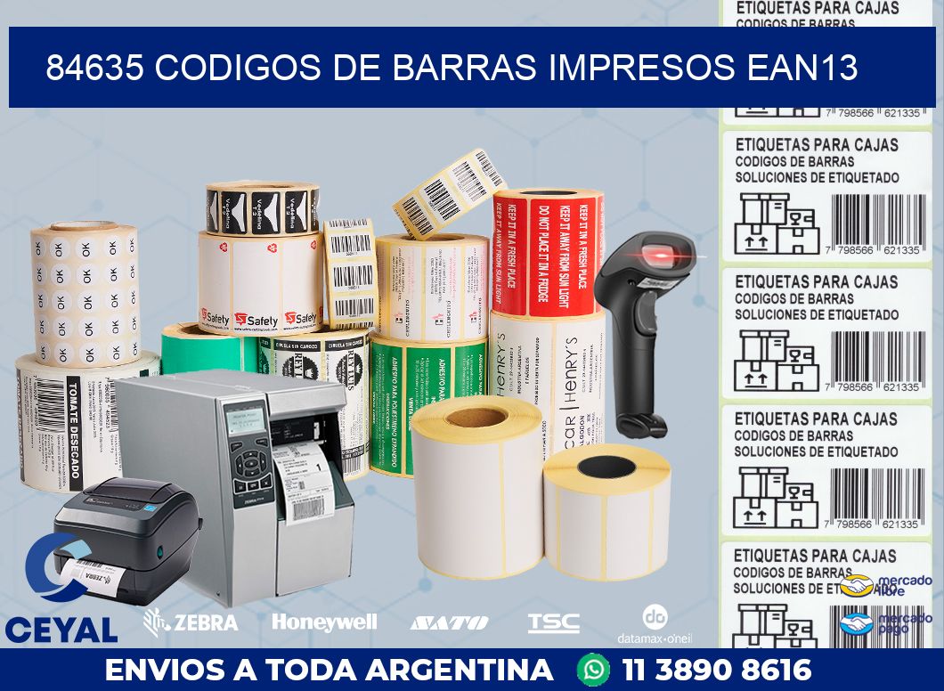 84635 codigos de barras impresos ean13