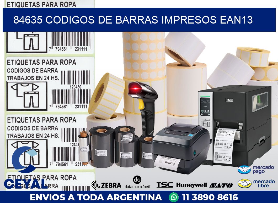 84635 codigos de barras impresos ean13