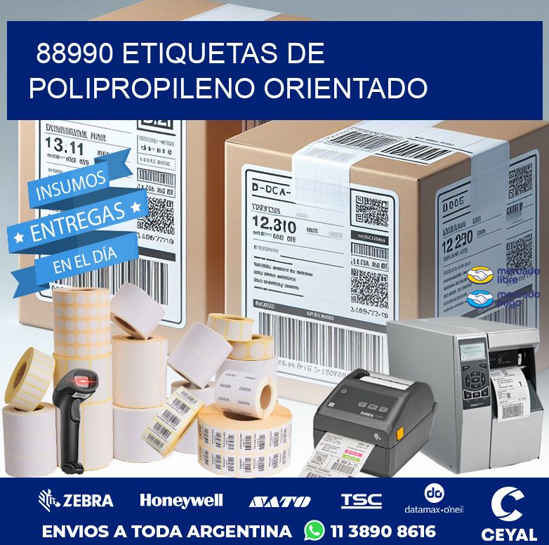 88990 ETIQUETAS DE POLIPROPILENO ORIENTADO
