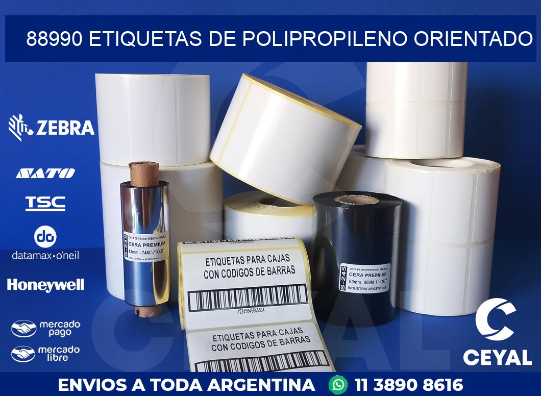 88990 ETIQUETAS DE POLIPROPILENO ORIENTADO