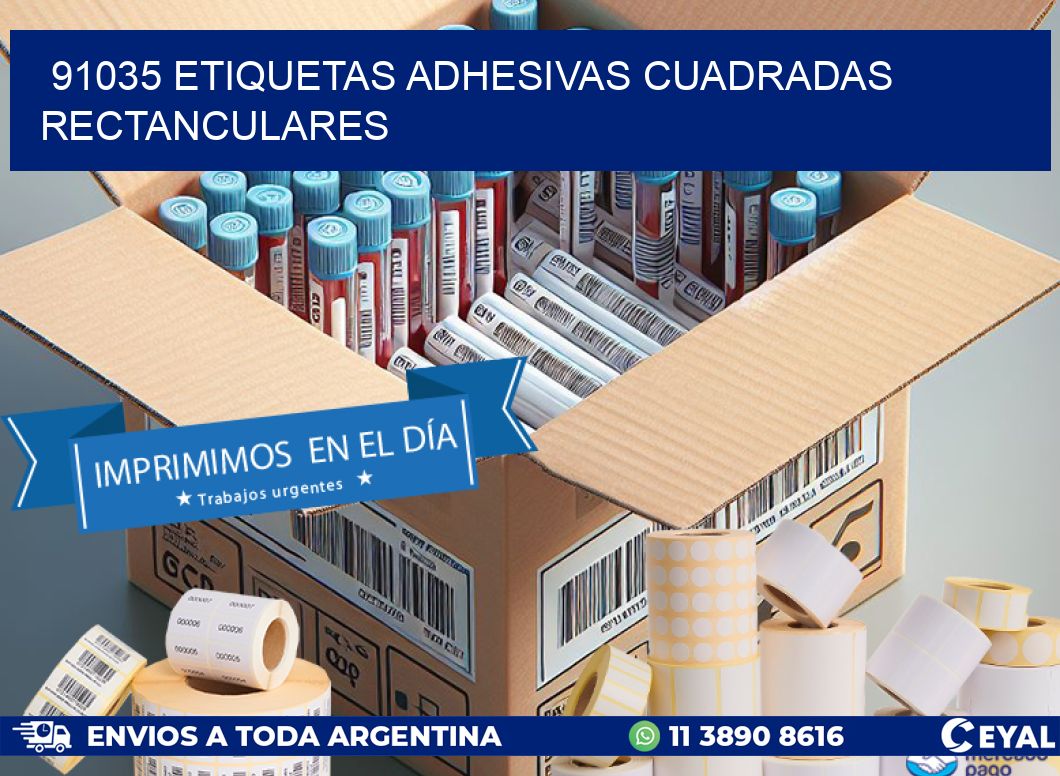 91035 etiquetas adhesivas cuadradas rectanculares