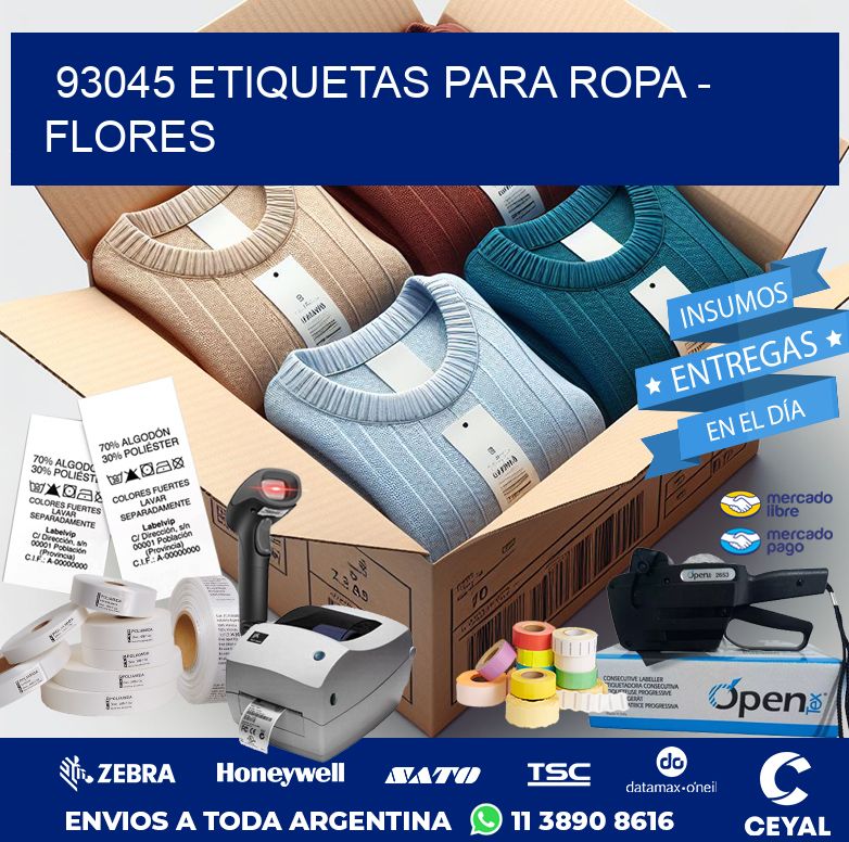 93045 ETIQUETAS PARA ROPA - FLORES