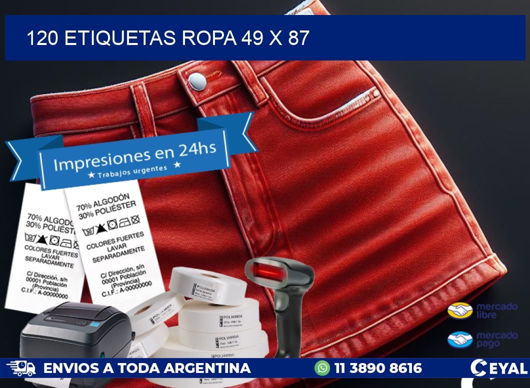 120 ETIQUETAS ROPA 49 x 87
