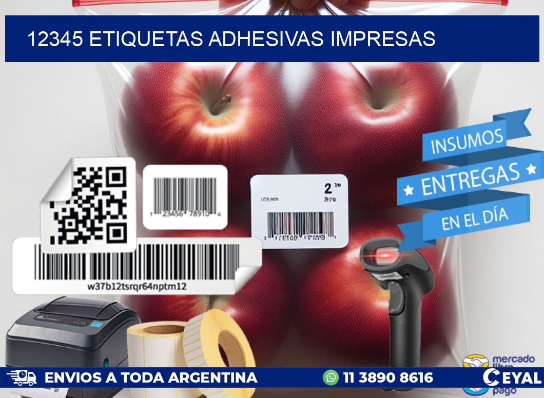 12345 ETIQUETAS ADHESIVAS IMPRESAS