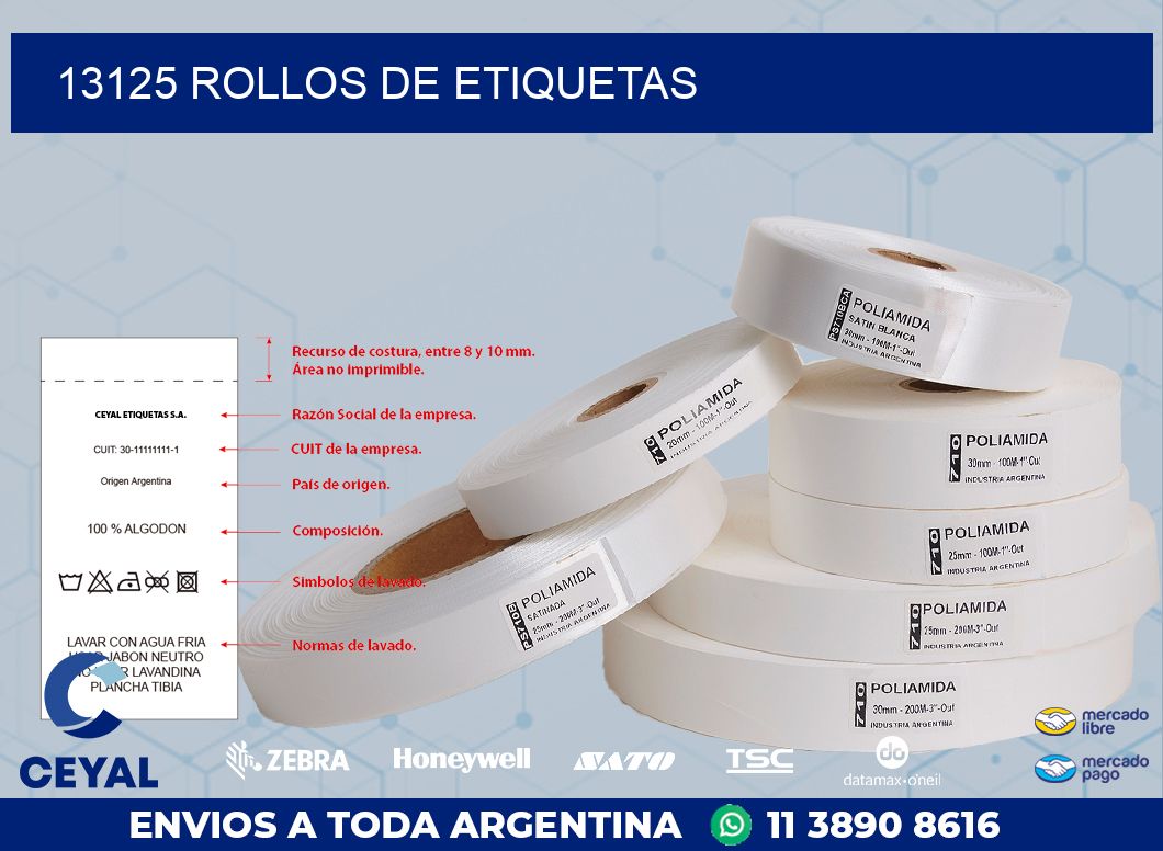 13125 ROLLOS DE ETIQUETAS
