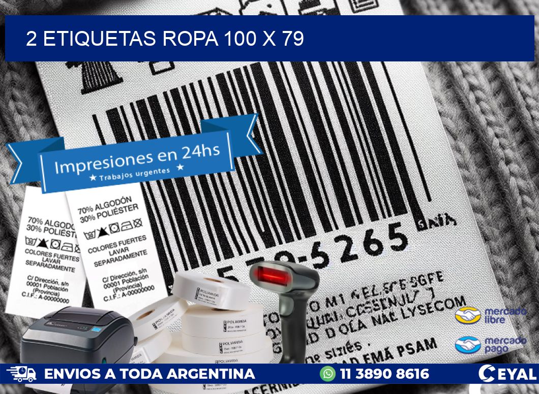 2 ETIQUETAS ROPA 100 x 79