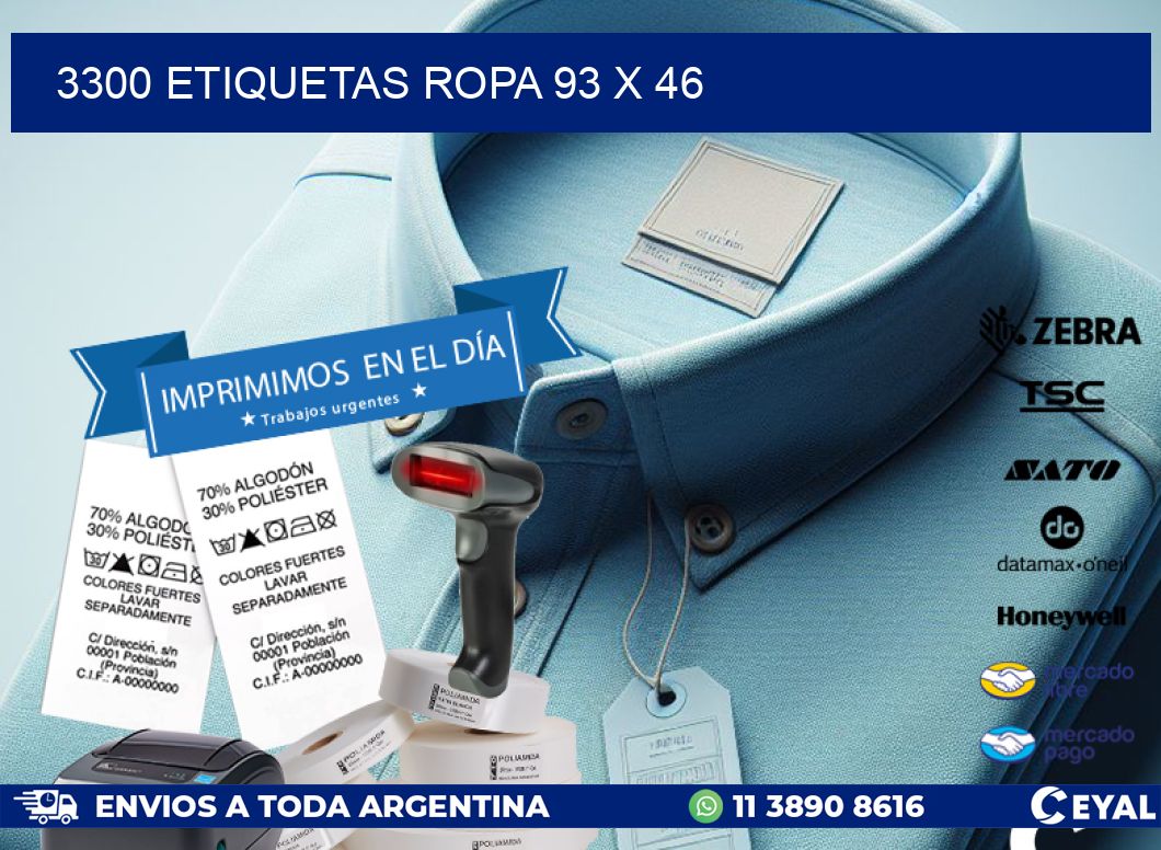 3300 ETIQUETAS ROPA 93 x 46