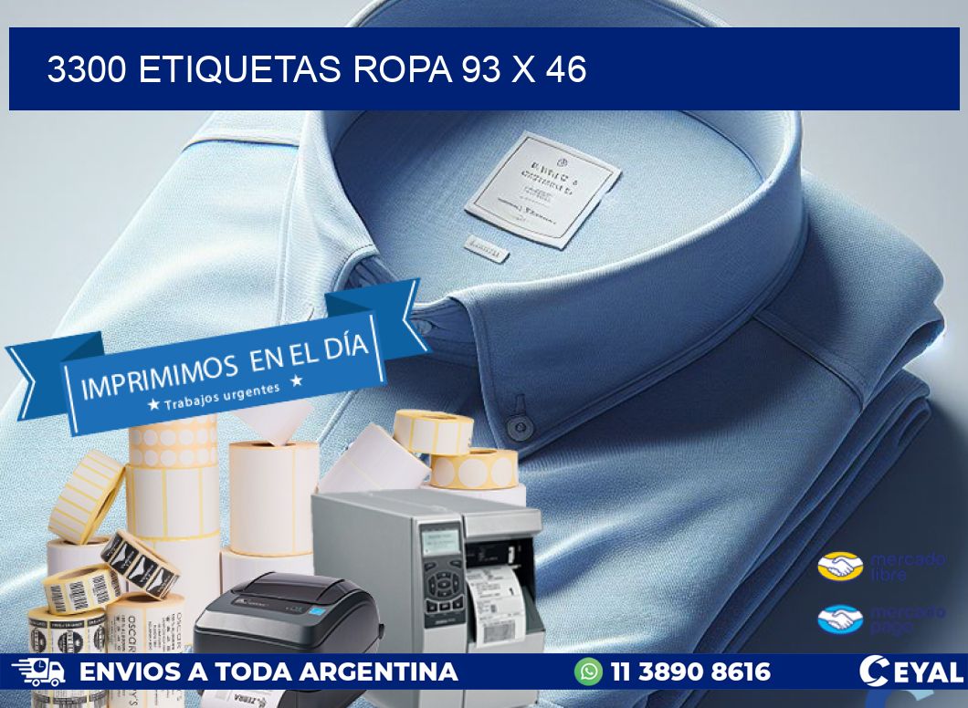 3300 ETIQUETAS ROPA 93 x 46
