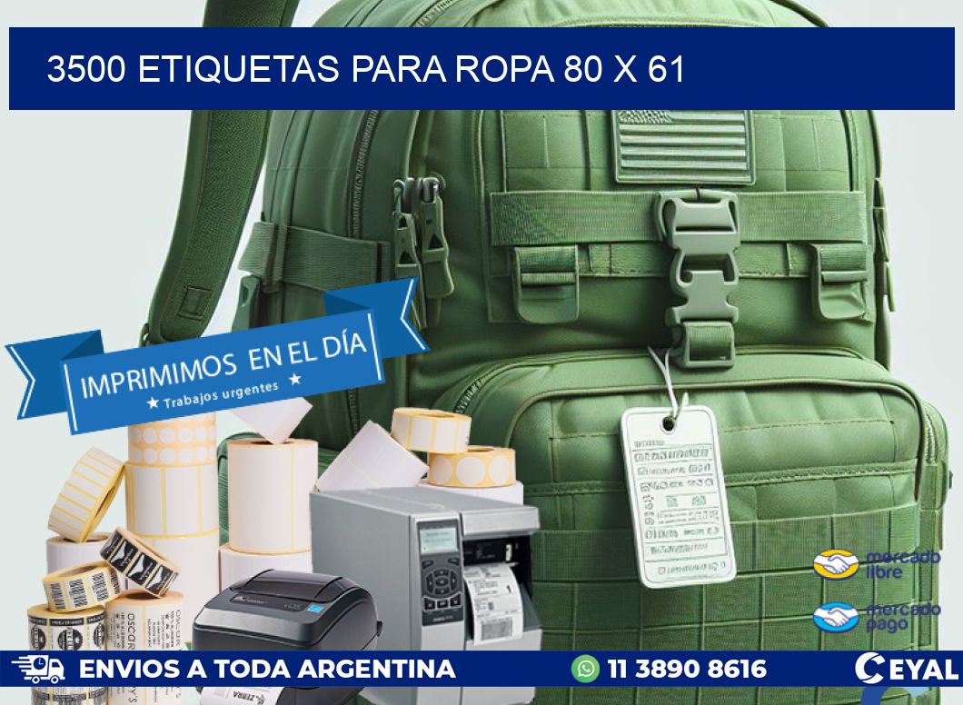 3500 ETIQUETAS PARA ROPA 80 x 61