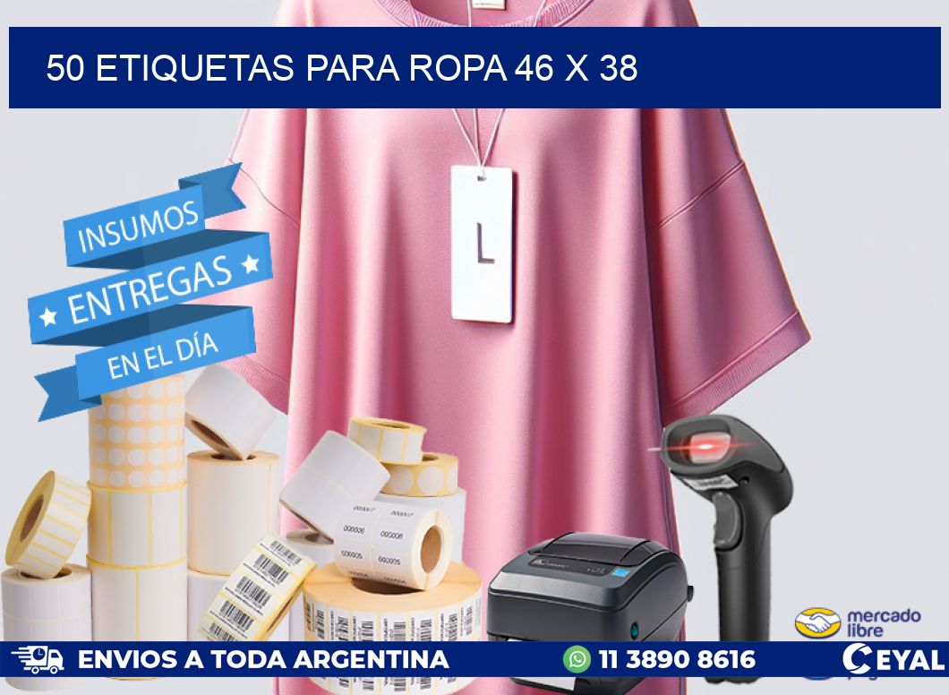 50 ETIQUETAS PARA ROPA 46 x 38