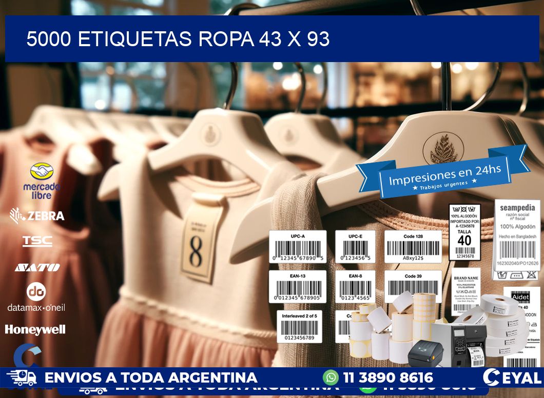 5000 ETIQUETAS ROPA 43 x 93