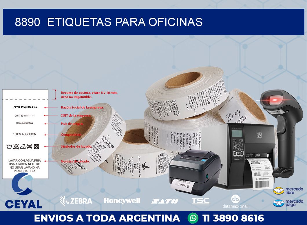 8890  ETIQUETAS PARA OFICINAS