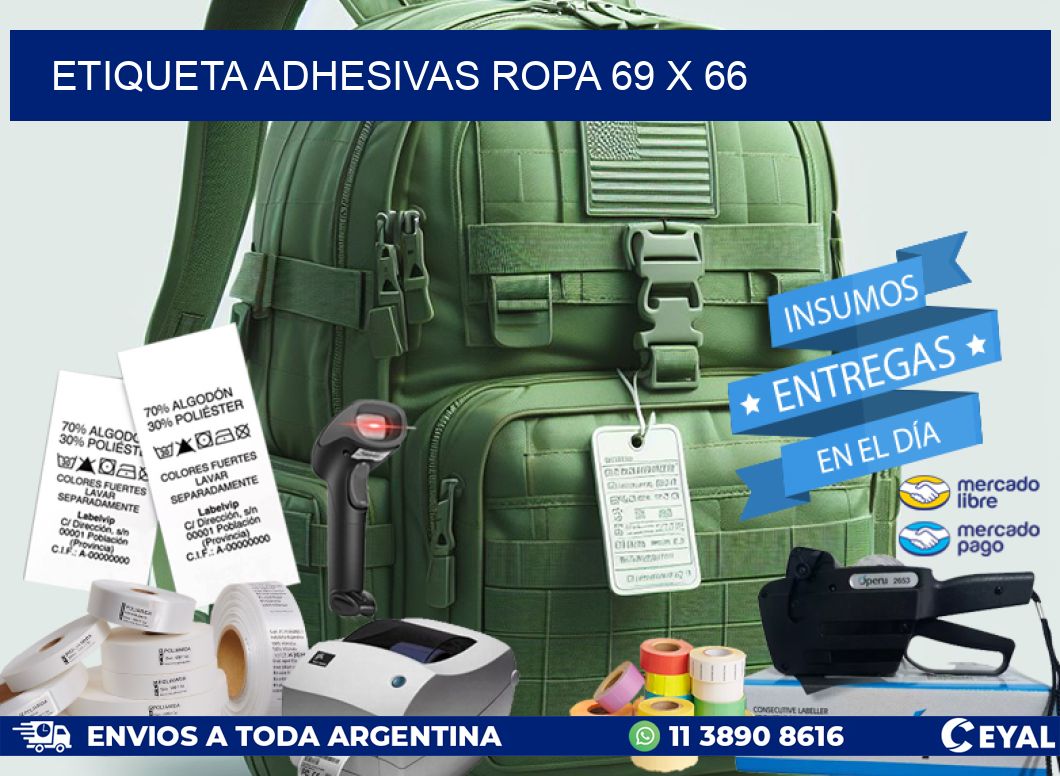 ETIQUETA ADHESIVAS ROPA 69 x 66