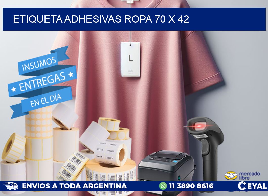 ETIQUETA ADHESIVAS ROPA 70 x 42