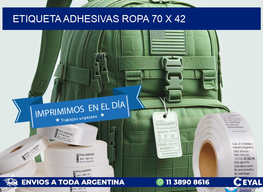 ETIQUETA ADHESIVAS ROPA 70 x 42