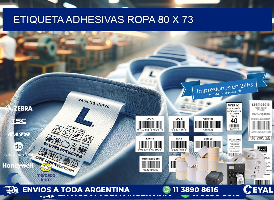 ETIQUETA ADHESIVAS ROPA 80 x 73