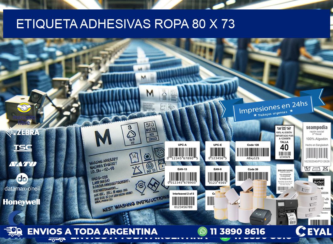 ETIQUETA ADHESIVAS ROPA 80 x 73