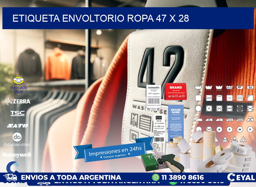 ETIQUETA ENVOLTORIO ROPA 47 x 28