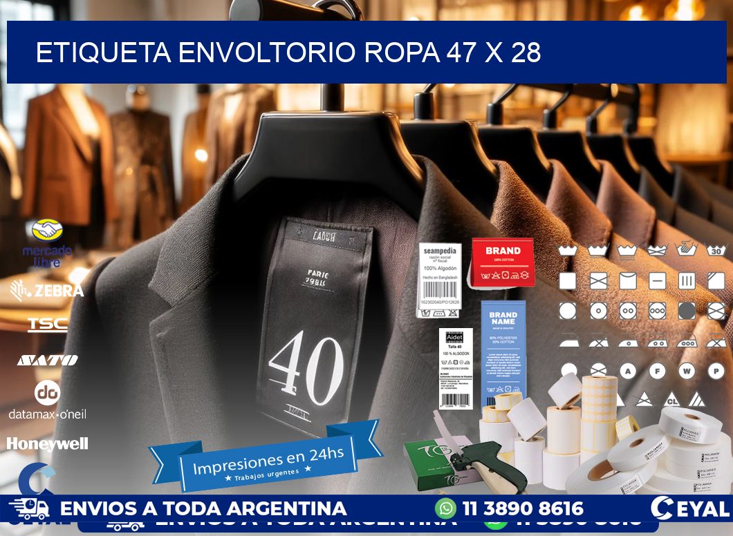 ETIQUETA ENVOLTORIO ROPA 47 x 28