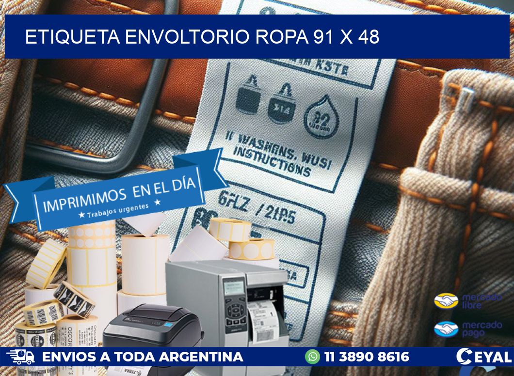 ETIQUETA ENVOLTORIO ROPA 91 x 48