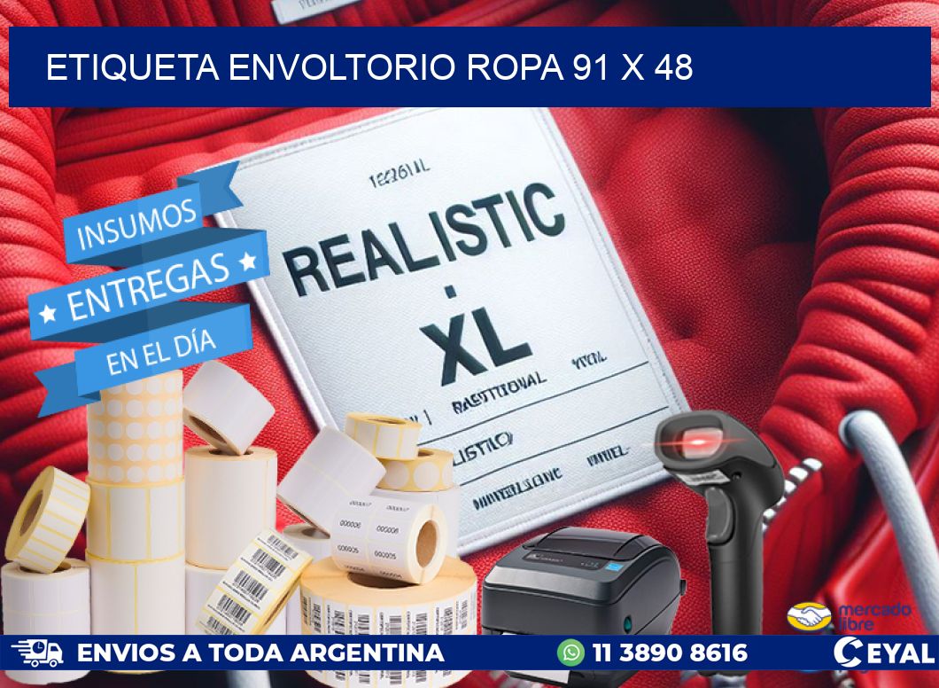 ETIQUETA ENVOLTORIO ROPA 91 x 48