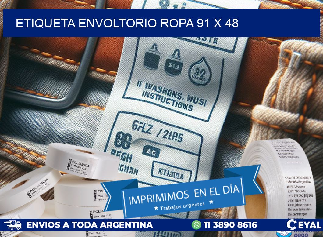 ETIQUETA ENVOLTORIO ROPA 91 x 48