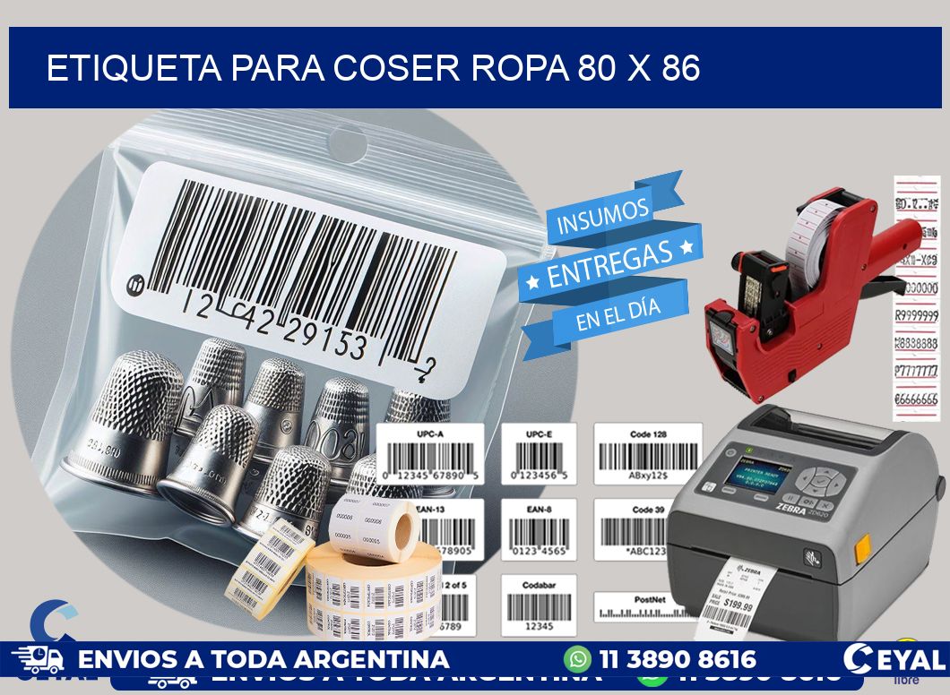 ETIQUETA PARA COSER ROPA 80 x 86