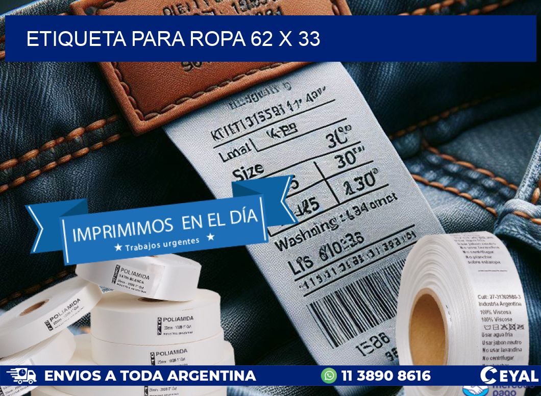 ETIQUETA PARA ROPA 62 x 33