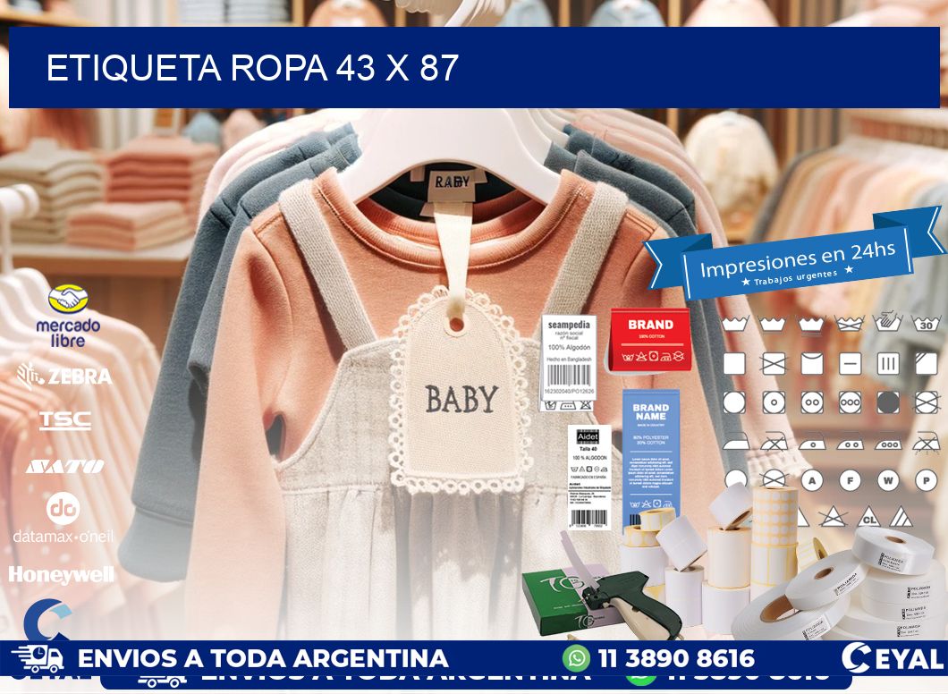 ETIQUETA ROPA 43 x 87