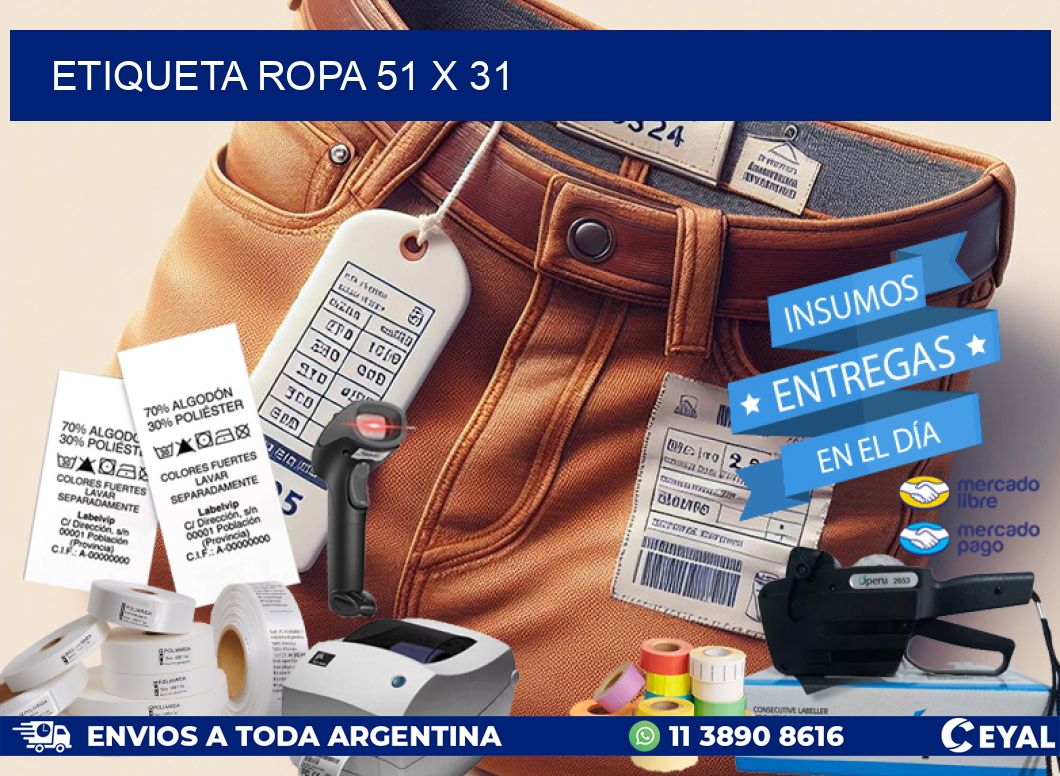 ETIQUETA ROPA 51 x 31