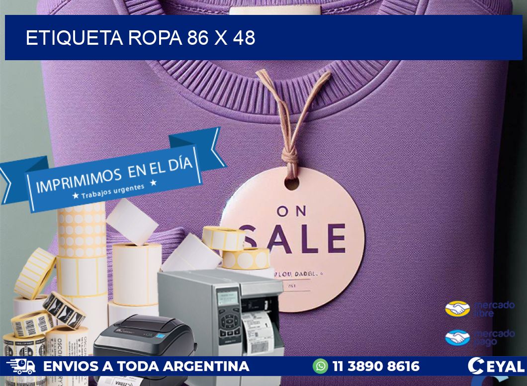ETIQUETA ROPA 86 x 48