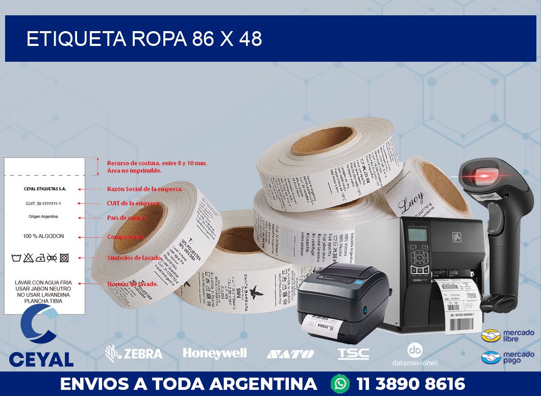 ETIQUETA ROPA 86 x 48