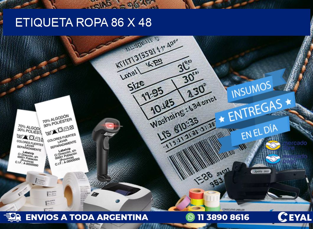 ETIQUETA ROPA 86 x 48