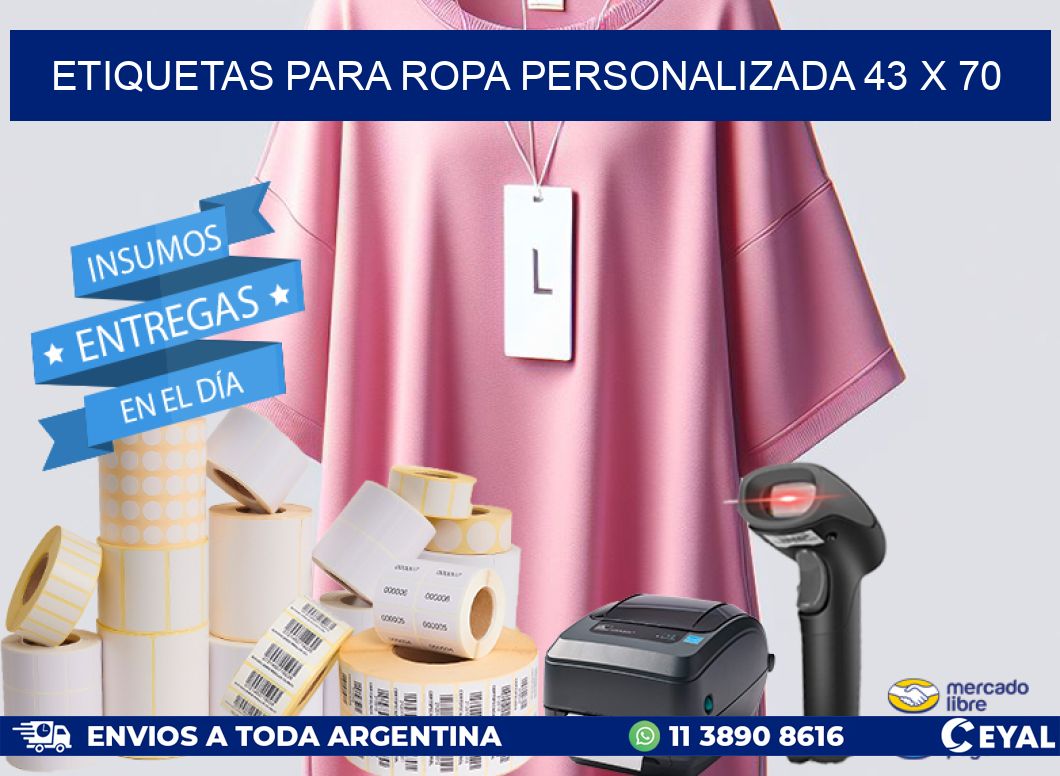 ETIQUETAS PARA ROPA PERSONALIZADA 43 x 70