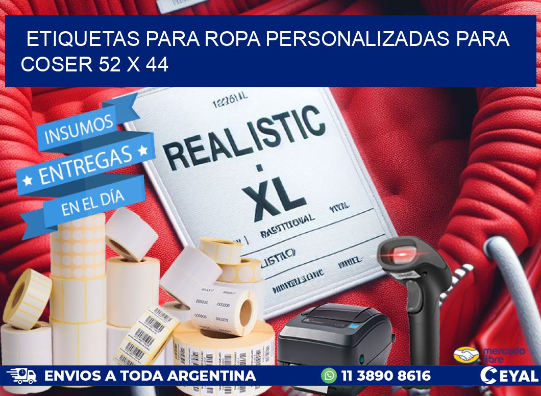 ETIQUETAS PARA ROPA PERSONALIZADAS PARA COSER 52 x 44