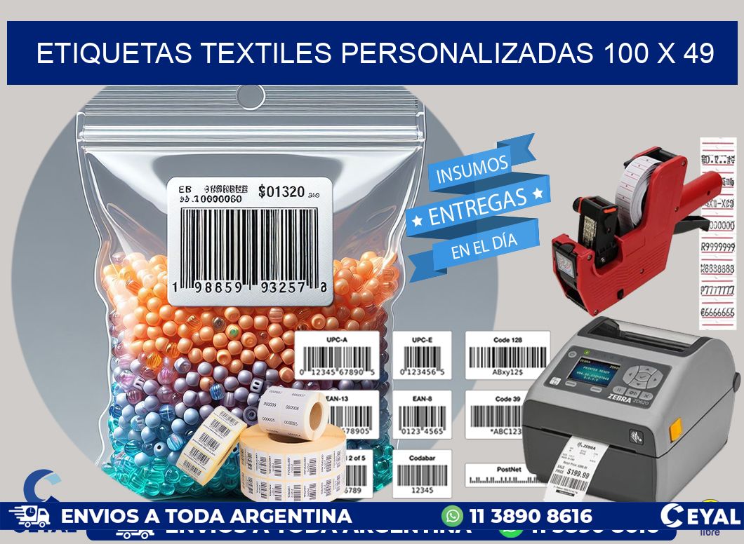 ETIQUETAS TEXTILES PERSONALIZADAS 100 x 49