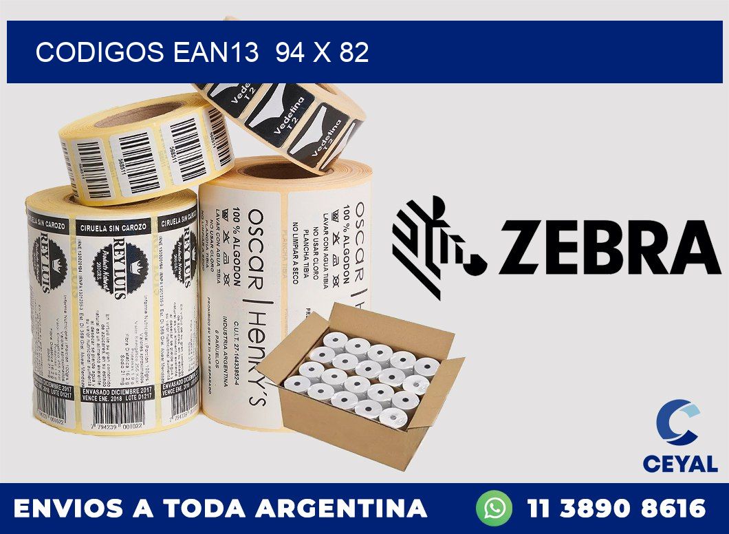 CODIGOS EAN13  94 x 82