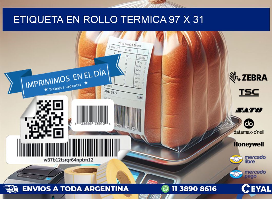 ETIQUETA EN ROLLO TERMICA 97 x 31