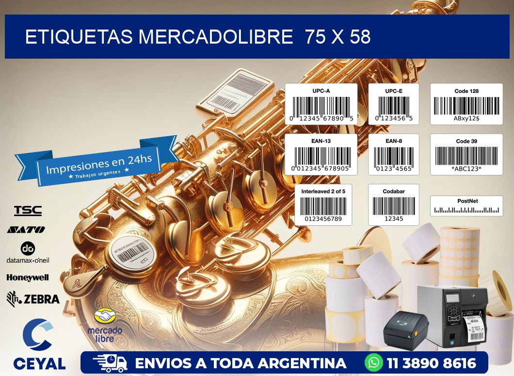 ETIQUETAS MERCADOLIBRE 75 x 58