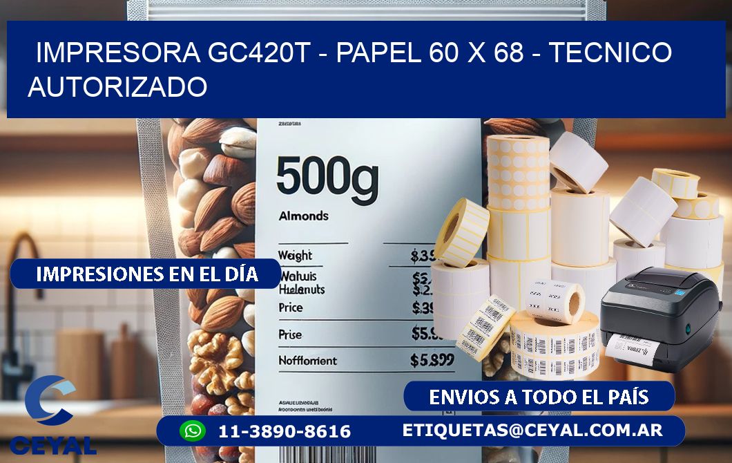 IMPRESORA GC420T - PAPEL 60 x 68 - TECNICO AUTORIZADO