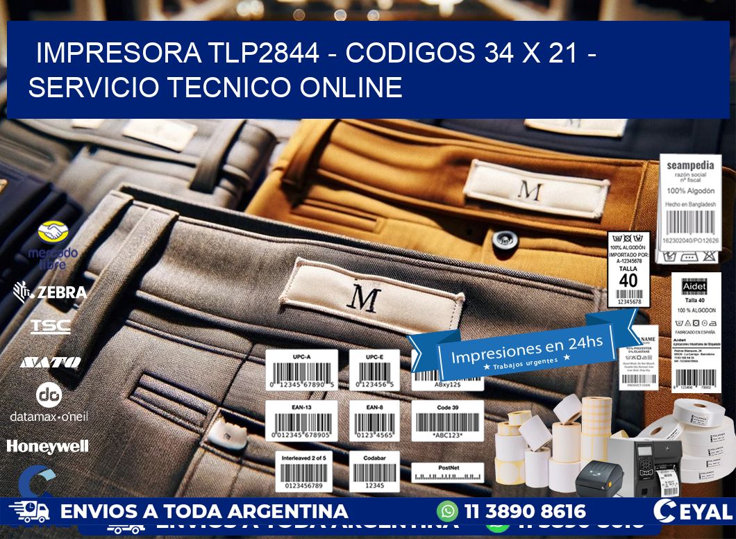 IMPRESORA TLP2844 - CODIGOS 34 x 21 - SERVICIO TECNICO ONLINE