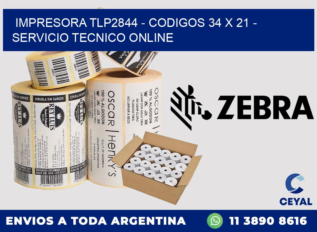 IMPRESORA TLP2844 - CODIGOS 34 x 21 - SERVICIO TECNICO ONLINE
