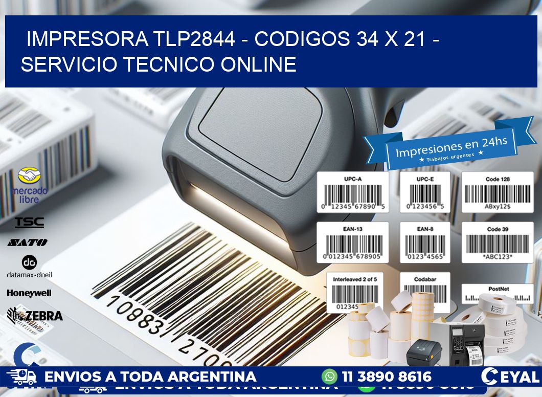 IMPRESORA TLP2844 – CODIGOS 34 x 21 – SERVICIO TECNICO ONLINE
