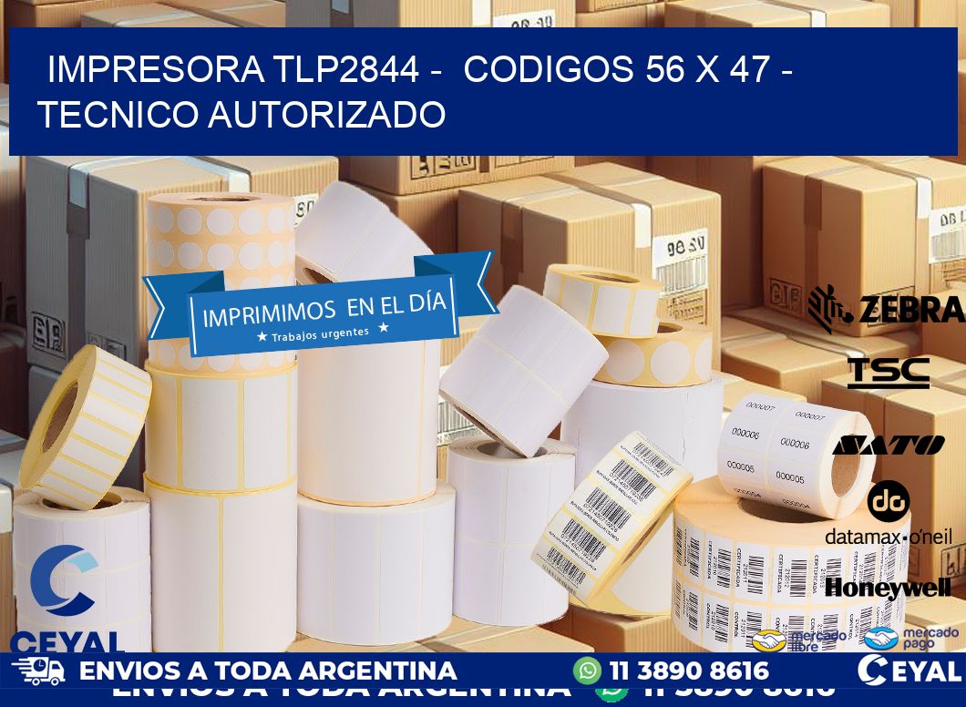 IMPRESORA TLP2844 -  CODIGOS 56 x 47 - TECNICO AUTORIZADO