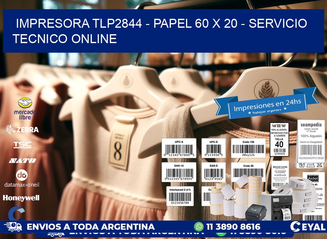 IMPRESORA TLP2844 - PAPEL 60 x 20 - SERVICIO TECNICO ONLINE