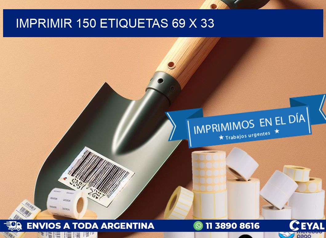 IMPRIMIR 150 ETIQUETAS 69 x 33