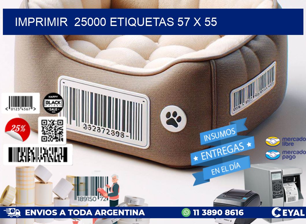 IMPRIMIR 25000 ETIQUETAS 57 x 55