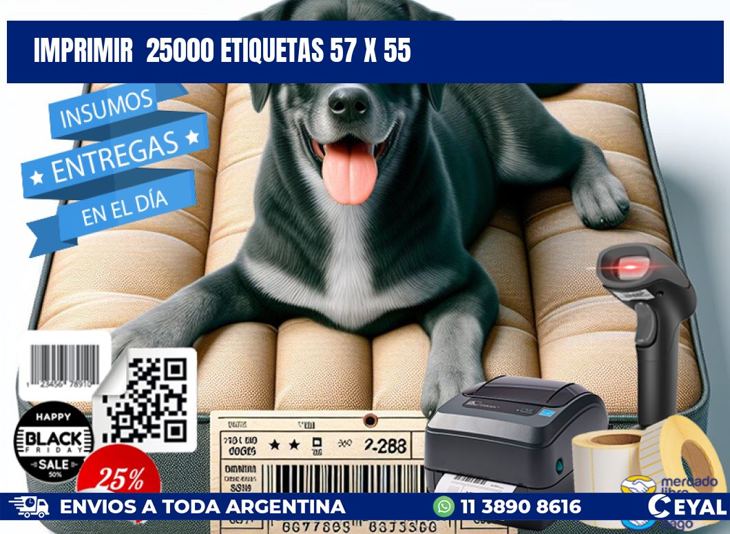 IMPRIMIR 25000 ETIQUETAS 57 x 55