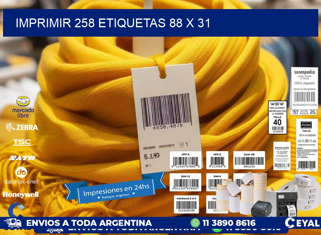 IMPRIMIR 258 ETIQUETAS 88 x 31